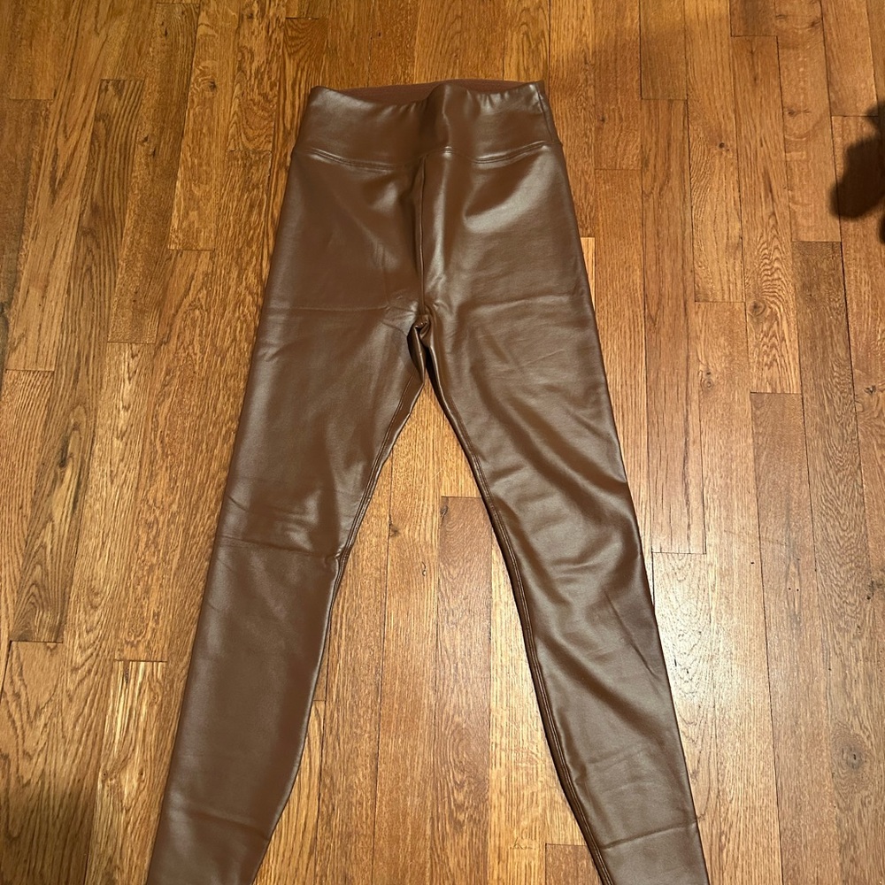 Gottex Cinnamon/Brown Fleece lined Faux Leather Leggings